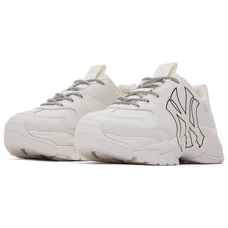 MLB Big Ball Chunky Occhio Nudo 3D Classico Aggiornato Stampa Retrò Rialzanti Scarpe da Ginnastica Basse da Papà Unisex Sneaker Avorio 3ASHC104N-50IVS