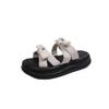 Fashion Aphixta Sweet Butterfly Knot Sandals Chunky Heel Platform Slippers Woman Slides Women Shoes Rose Red Slippers Slides Shoes