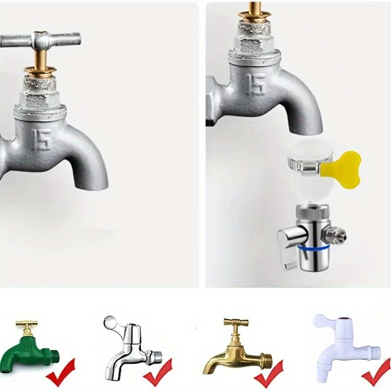 Universal Joint Faucet Garden Adapter 1/2'' Converter with Clamp Kitchen Shower Faucet Bubbler Extenders Water Taps Accessories