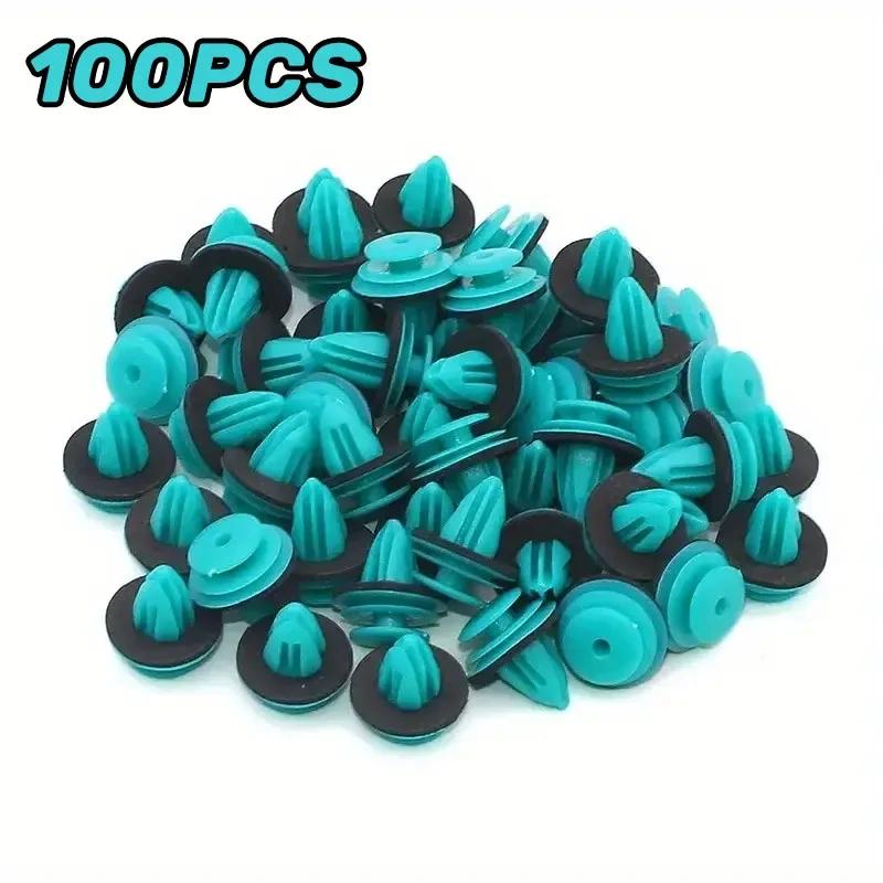 10/300PCS Auto Door Panel Clip with Seal Ring Auto Fastener Rivet Bumper Clip Retainer Car Interior Retaining Accessories