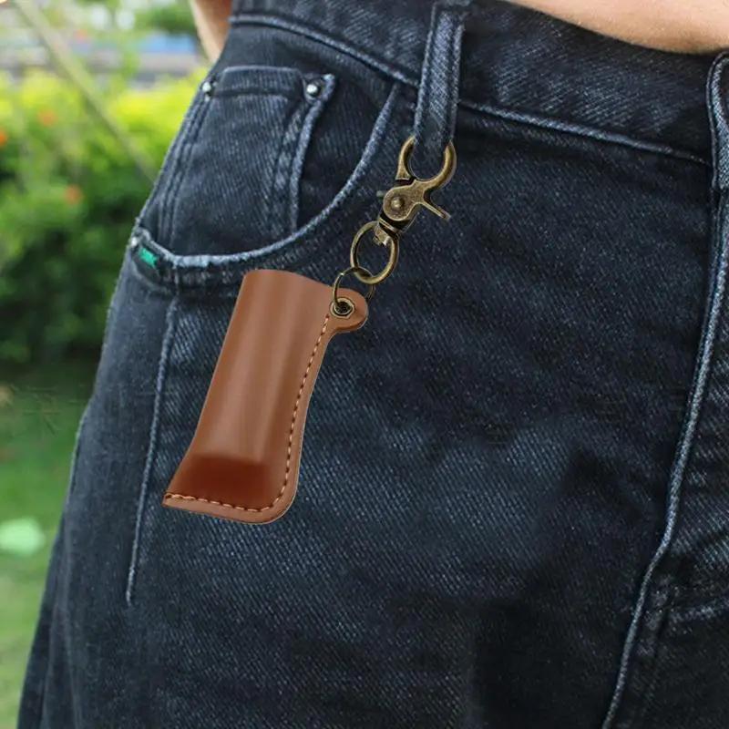 Ignition Holder Key Chain Leather Retro Case Holder With Keychain Outdoor Supplies Protective Sleeve For Outdoor Camping Hiking