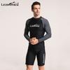 Mens Long Sleeve Rash Guard Set Diving Surfing Swimming UV Protection Quick Dry Nylon Wetsuit Top Pants