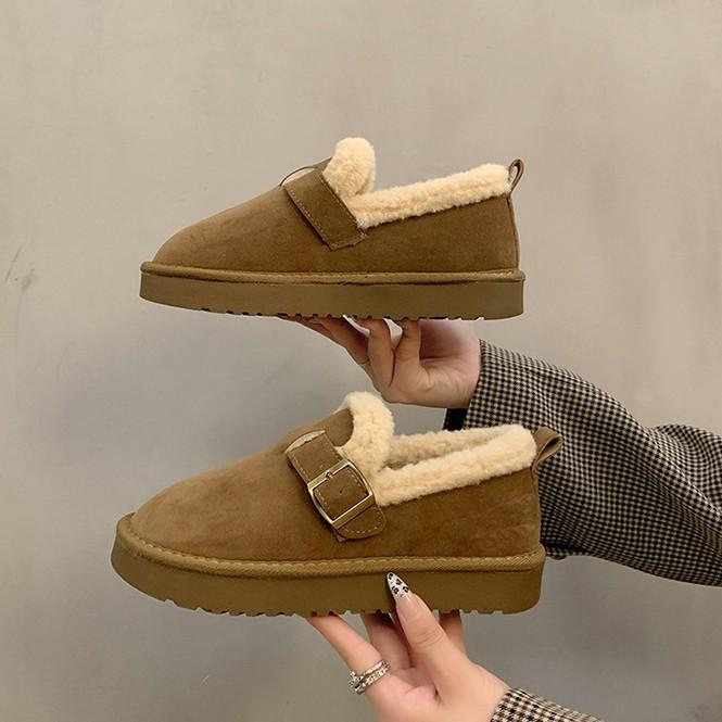 Women's Large Size Soft Sole Winter Warm Cold Resistant Anti-slip Fur Snow Boots Padded Lined Ankle Boots Anti-slip Hiking Sports Loafers Cotton Shoes