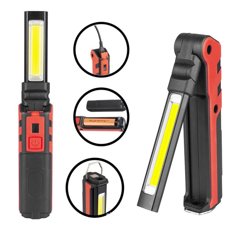 Dimmable COB LED Work Light USB Rechargeable Flashlight with Magnetic &Hook Power Bank Inspection Lamp for Car Repair Camping