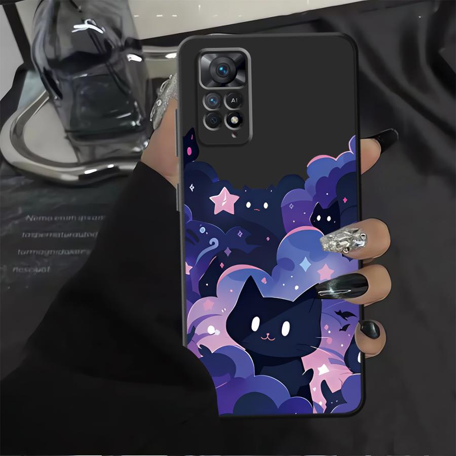 Phone Cover Case for Xiaomi Redmi Note 14 9 8 7 K40 K80 12C 13C A1 A2 A3 13 Pro Plus A4 A5 12 11 Pro 10 11S 14C 12S Black Cat