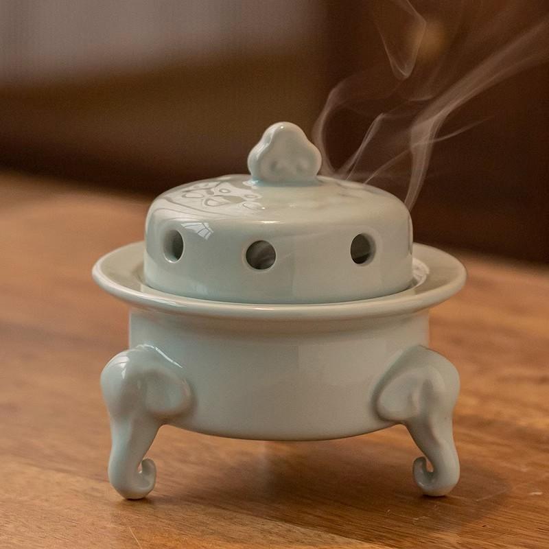 Kadidelnice Cívka Kadidelnice s víkem Starožitná Zenová Domácí dekorace Meditace Aromaterapie Ložnice Stolní ozdoba Dárek