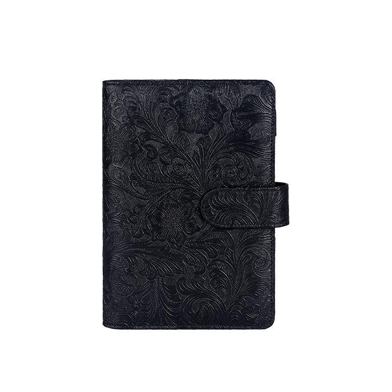 A6/A5 Vintage Embossed PU Leather DIY Binder Notebook Cover Diary Agenda Planner Paper Cover School Stationery