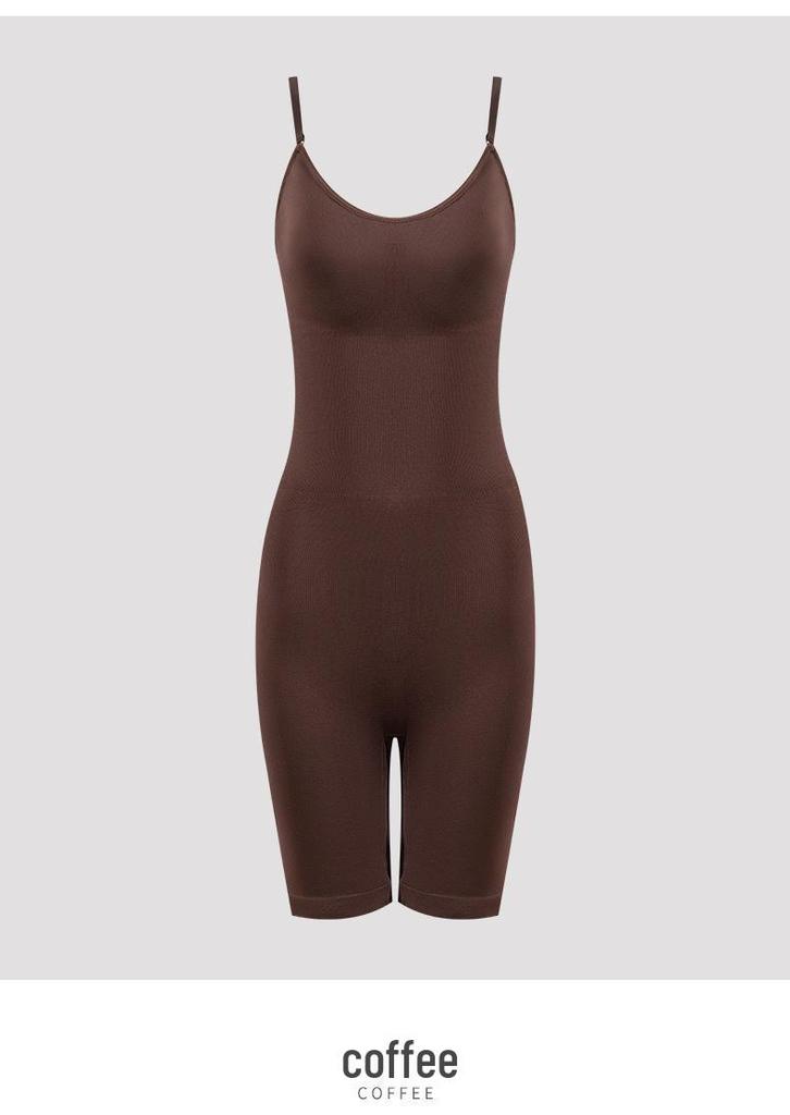 Plus Size Adjustable Waist Trainer Bodysuit with Open Crotch Leggings