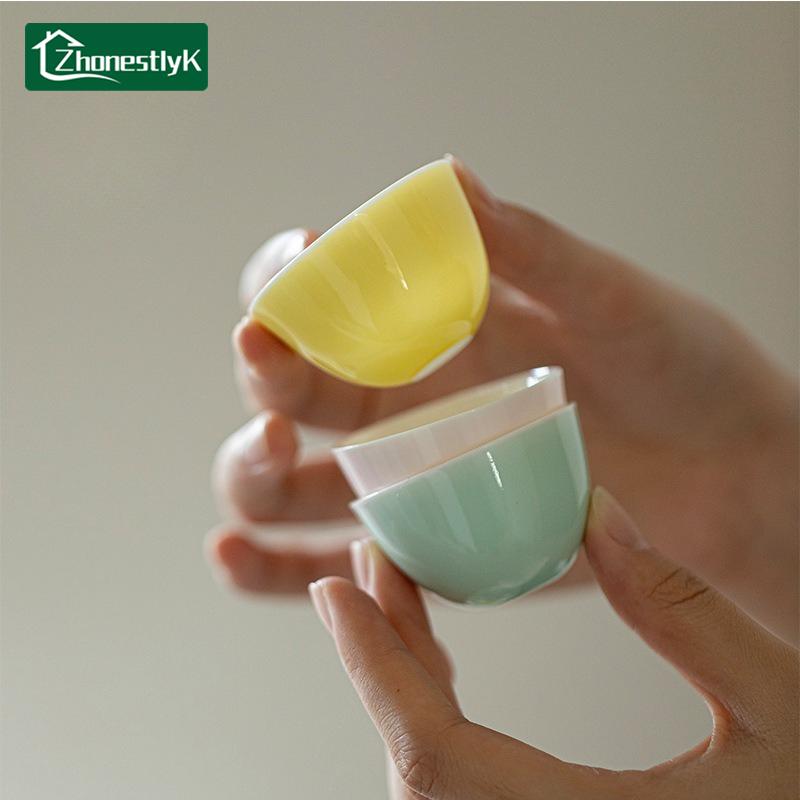 Chinesischer Stil Eierschalenförmige Teetasse Kung Fu Tee Familientreffen Teetasse Haushalt Einfach und Exquisit Wasserbecher