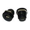 Threaded RJ12 6P6C Two Female Port Telephone Sockets M24 Nut Mount for Office Networking Cabinet Installation
