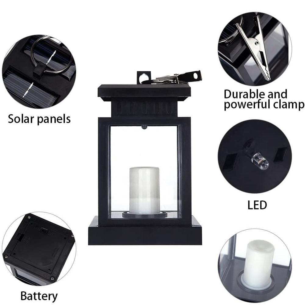 Solar Lantern Hanging Garden Light With LED String Lights Outdoor Candle Lantern Light Waterproof For Christmas Party Decoration