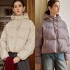 Women's Winter 2024 Korean Style Hooded Down Cotton Coat, Solid Color, Versatile, Slimming Long Sleeve.