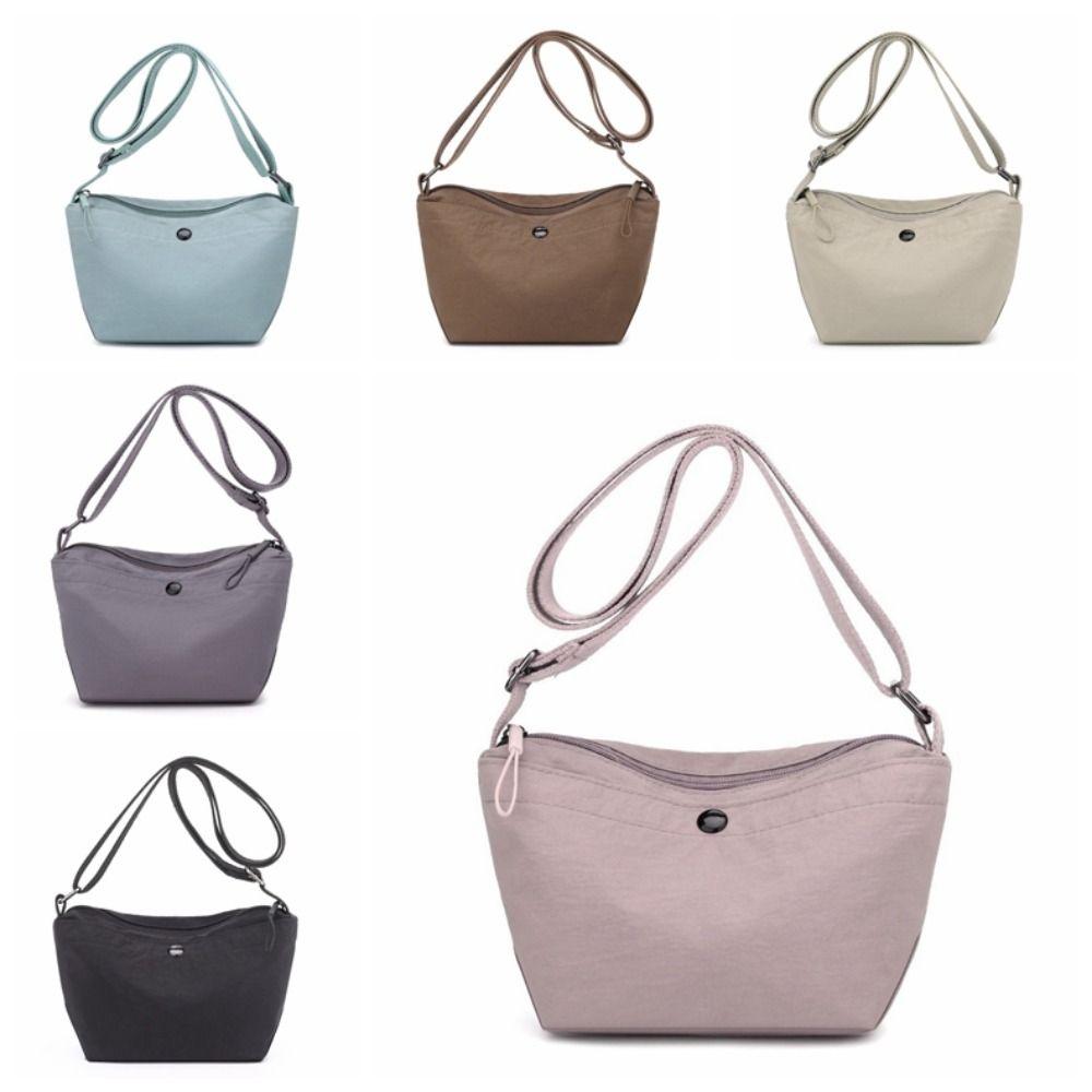 Solid Color Canvas Crossbody Bag Korean Style Single Shoulder Bag Casual Nylon Messenger Bag  Gift