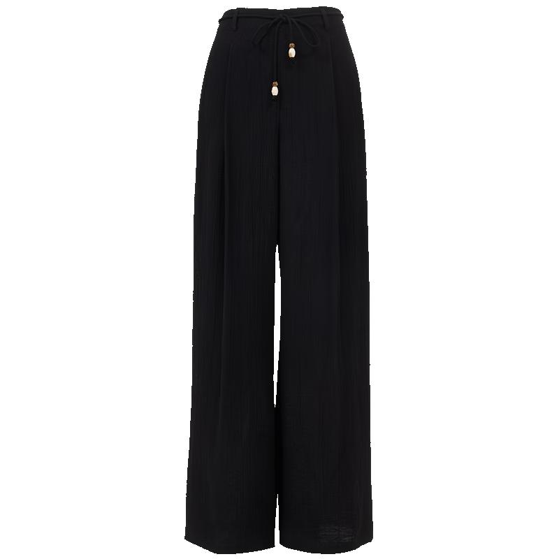 

VEROMODA Women s Belted Textured Wide-Leg Pants L