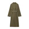 European and American Style, New Women's Clothing, Fashionable, Versatile, Cross-border Anti-velvet Leather Effect Long Trench Coat