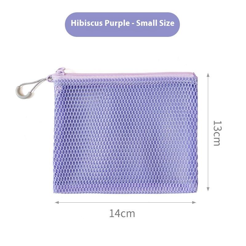 

1pc Zipper Mesh Storage Bag Ultra Wear-proof Visible Colored Makeup Pouch Coin Bag