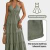 Women's Halter Neck Backless Maxi Dress Ruched Loose Solid Color Summer Vacation Dress