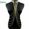 European & American Glam Metal Bikini Body Chain - Sexy Hollow Full Diamond Grid Design