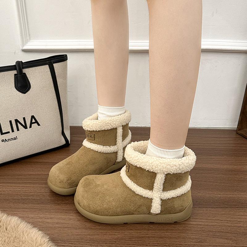 Retro Thick-soled Women's Snow Boots Women's Autumn and Winter Fashion Velvet Thickened Short Boots Non-slip and Warm Casual Cotton Shoes