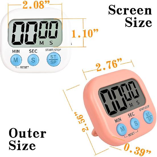 Digital Kitchen Timer for Cooking, Multi-Function Electronic Timer, Big Digits Loud Alarm Strong Magnetic Backing, Classroom Timers for Teachers