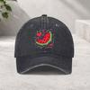 Wassermelonenherzen Gewaschener Denim Baseballkappe Vintage Verstellbar Outdoor Straßenstil Hut