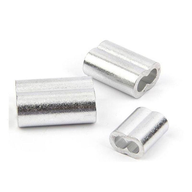 Dubbelhåls kabelpresshylsa 8-formad fästklämma M1 till M12 Kabelklämma Hårdvara Aluminiumtrådsferruler Stålvajer