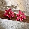 Metal Flower Drops Oil Earrings European American Style Personality Fashion Stud Earrings Ms Girl Travel Wedding Accessories