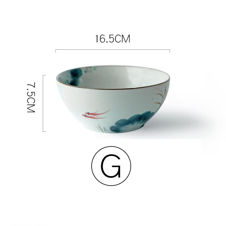 6.5 Inch Porcelain Ramen Bowl Ceramic Noodle Bowl Flower Design Soup Rice Bowl Microwave Safe 800ml