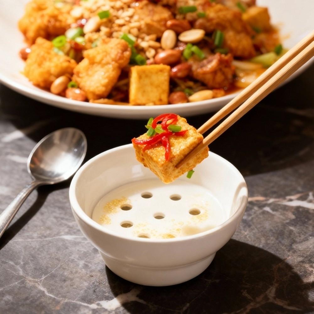 Ceramic Hot Pot Drip Oil Bowl Mesh Double-layer Filter Soup Bowl Dipping Sauce Bowl  Restaurant