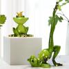 Cartoon Couple Frog Figurine Yoga Frog Statue Resin Sports Frog Sculpture Home Office Desktop Decoration Ornament