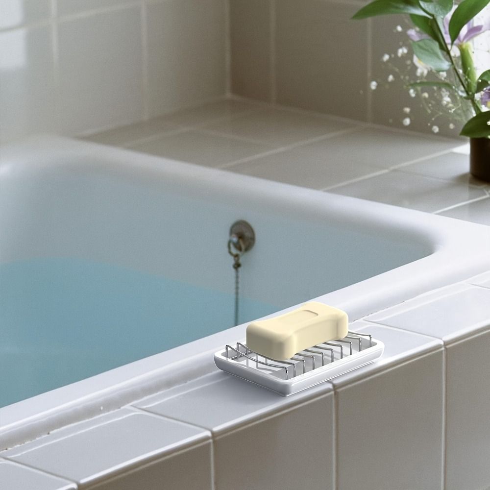 Ceramic Drain Soap Box Multi-function Drain Holder Fashion Ceramic Soap Dish  Shower Room