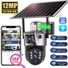 6K 12MP Zonnecamera's WiFi Buiten Drie Lens 10x Zoom Surveillance Draadloze CCTV IP Camara PTZ AI Tracking Beveiligingscamera V380
