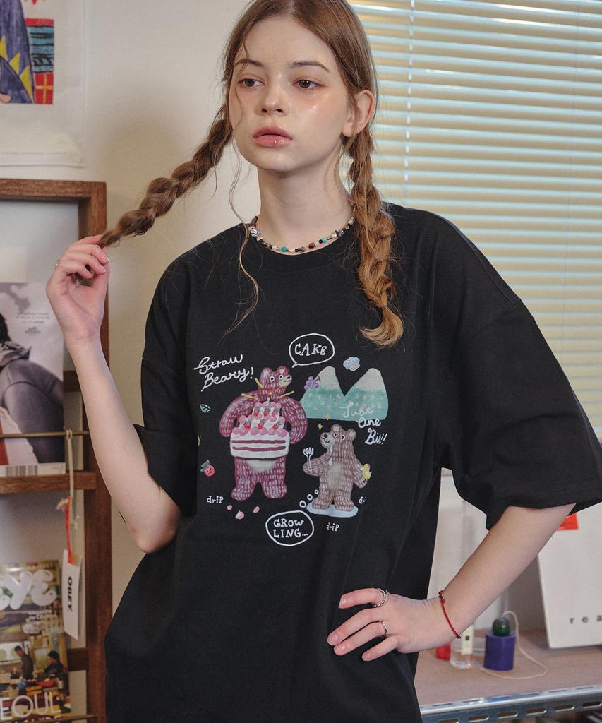CPGN STUDIO Dtp Cake Bear Short Sleeve T-Shirt Black