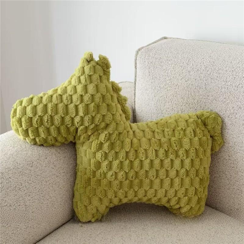 Animal Plush Cushion With Solid Color Design For Living Room Decor