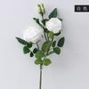 Künstliche Blume dekoratives Ornament Simulation gekräuselte Rose Europäische 3-köpfige feuchtigkeitsspendende Rose Simulationsblume