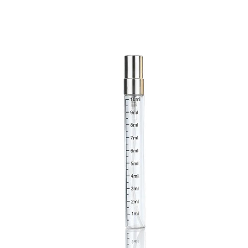 10pz 2ml 3ml 5ml 10ml Flacone in Vetro Graduato per Profumo Vuoto Trasparente Flaconi Spray Cosmetici Atomizzatore da Viaggio Ricaricabile Flaconcini Campione