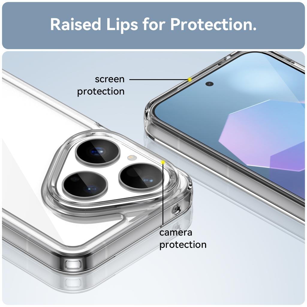 For Huawei Pura 80 Case WANLONFENG MF Series TPU Acrylic Clear Phone Cover with Tempered Glass Film