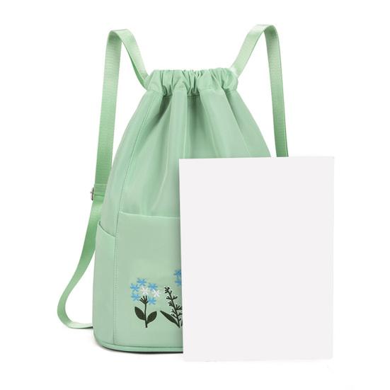 Folding Storage Bag Large Capacity Waterproof Adjustable Embroidery Design Inner Zipper Multifunctional Oxford Cloth Women Embroidered Backpack Travel