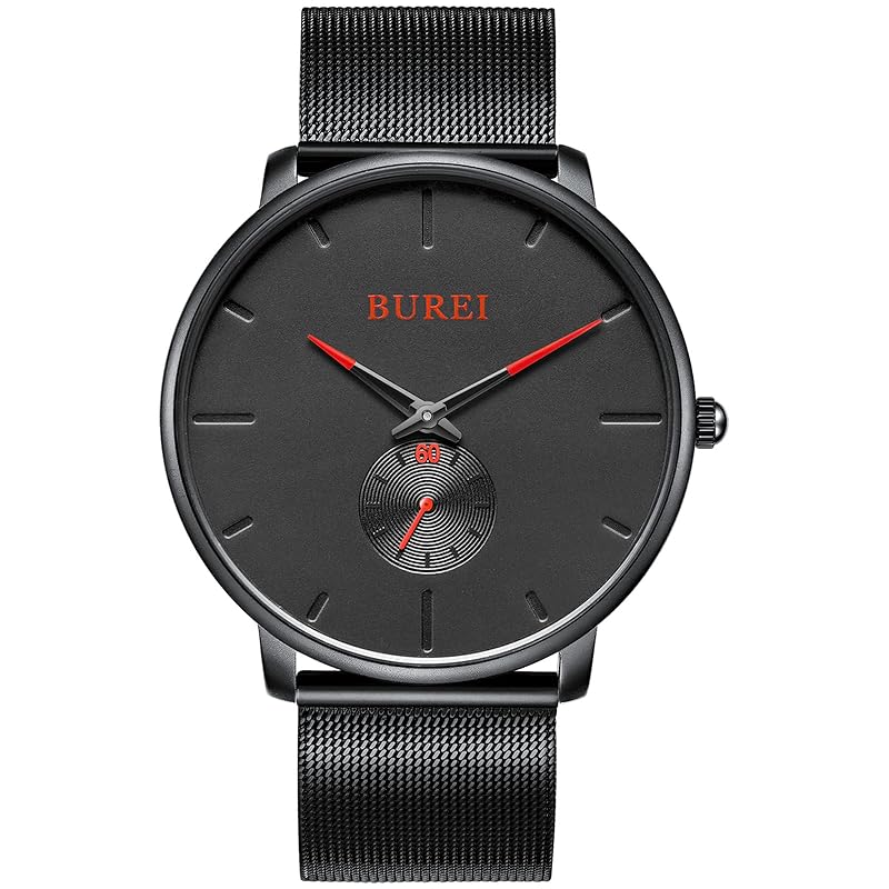 

[BUREI] Watch men s simple Fashionable brand Popularity ultra thin lightweight analog watch business waterproof quartz Arm clock 01