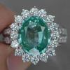Green Flower Zircon Engagement Ring - European and American Style, Ideal for Weddings & Anniversaries