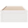 Solid Wood Bed Without Mattress with Drawers White 90x200 Cm
