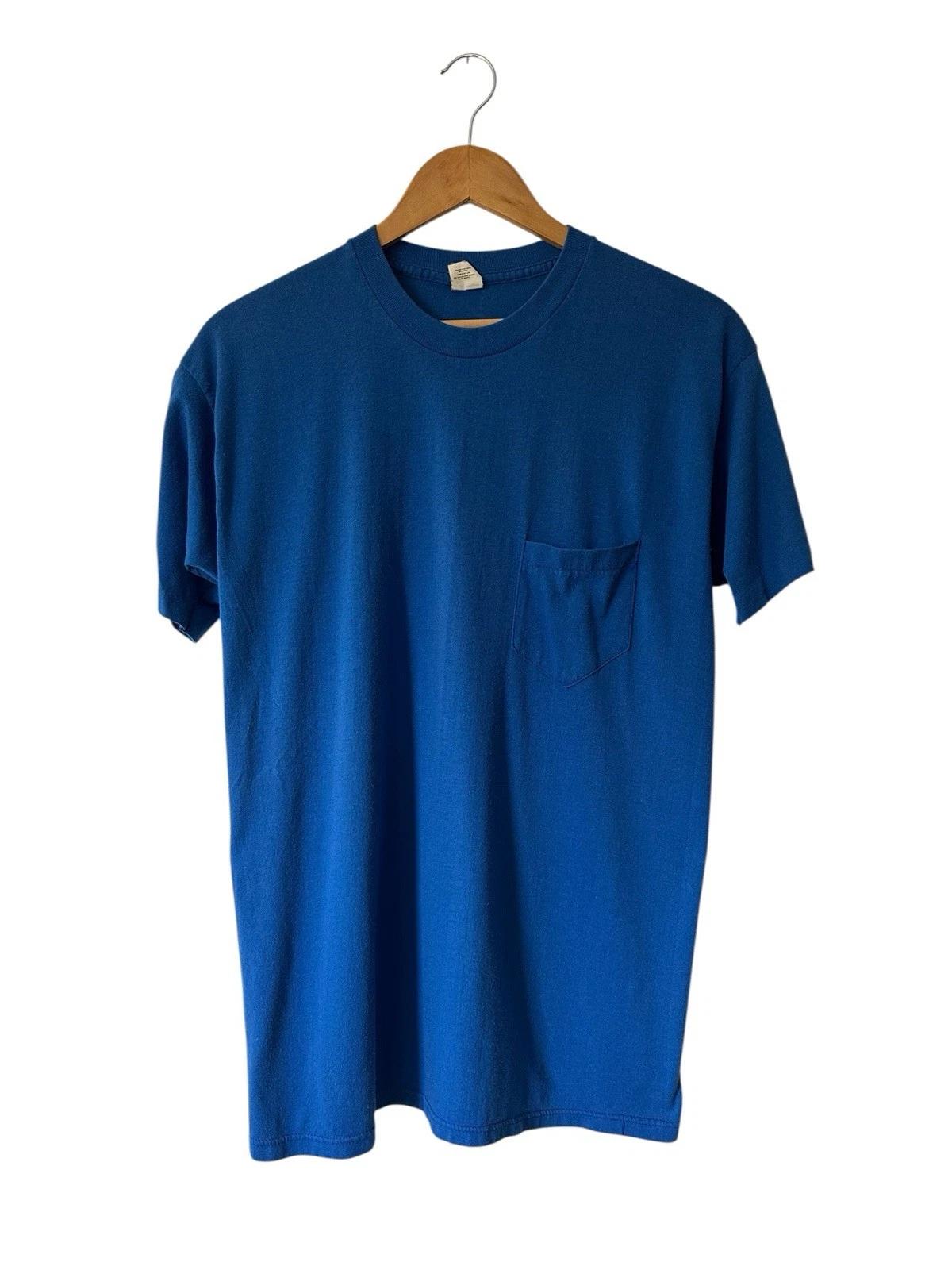 

Vintage 50/50 Blank Blue Pocket T Shirt Men’s Large USA Single Stitch M