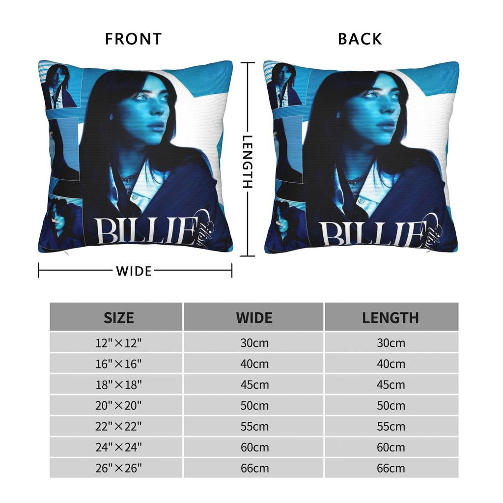 Federe decorative B-Billie-Girl E-eilish Cantante americana Merchandising Copriseduta Federa Copricuscino Dropshipping Multitaglia