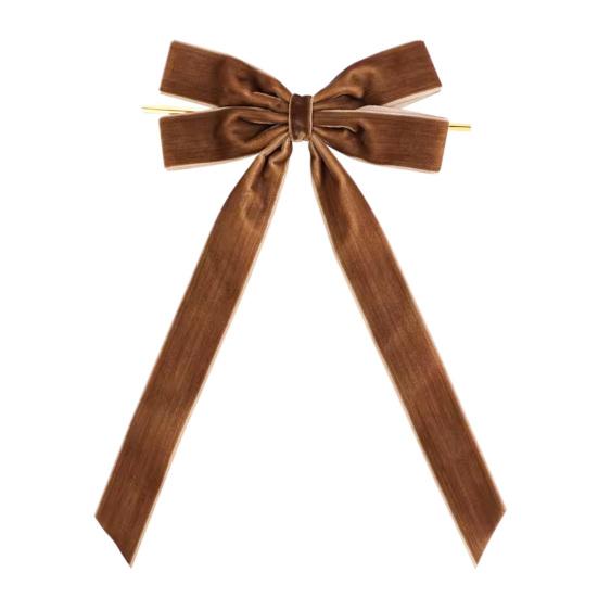 Velvet Bow Decorations Ribbon Xmas Pendant, Christmas Tree Flannel Ornament, Elegant Holiday Home Accents Decorative Retro Style Hanging Pendant