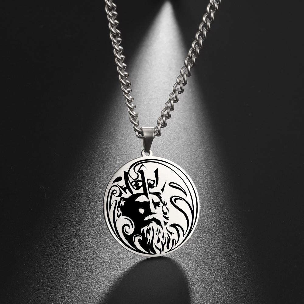 Lemegeton Greek mythical amulet pendant necklace stainless steel retro necklace jewelry necklace couple romantic gift