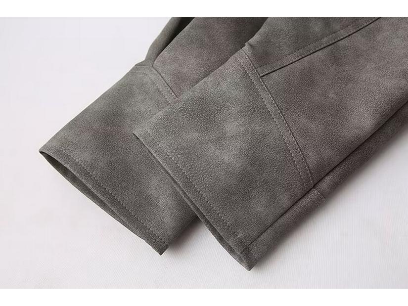 Spring 2025 Women's Retro Shawl Collar Leather Jacket with Belt - European & American Style