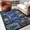 Futuristic Urban Transit Vehicles Pattern Rug Floor Mat for Living Room or Bedroom Soft and Comfortable Carpet a Gift for Birthday and Holiday.