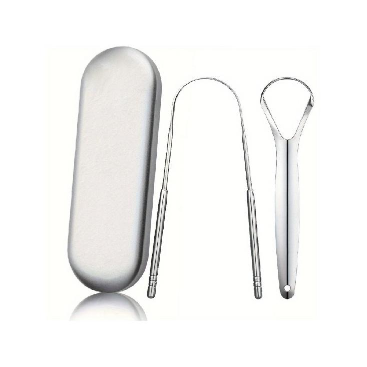 Premium 1pcs/3pcs Metal Tongue Scraper Cleaner for Adults Kids Portable Stainless Steel Tongue Scrapers Brushes for Removing Mass Air Flow 3