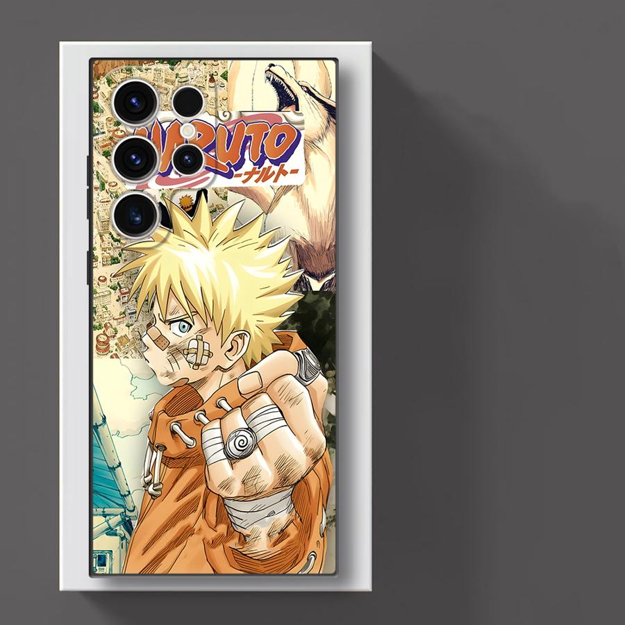 

Black Soft Phone Cover Case for Samsung Galaxy S24 Plus S21 FE S25 Edge S23 Ultra S20 Cute Manga Nine Tails Galaxy S20