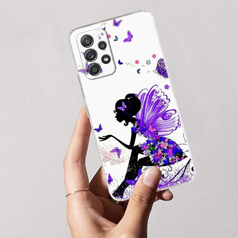 Butterfly Love Beautiful Clear Phone Case For Samsung Galaxy A56 A57 A37 A55 A54 A36 A35 A26 A25 A16 A17 A07 A52 A34 A21s Cover